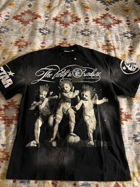 The Path to Paradise Black Graphic Short Sleeve Tee Hellstar